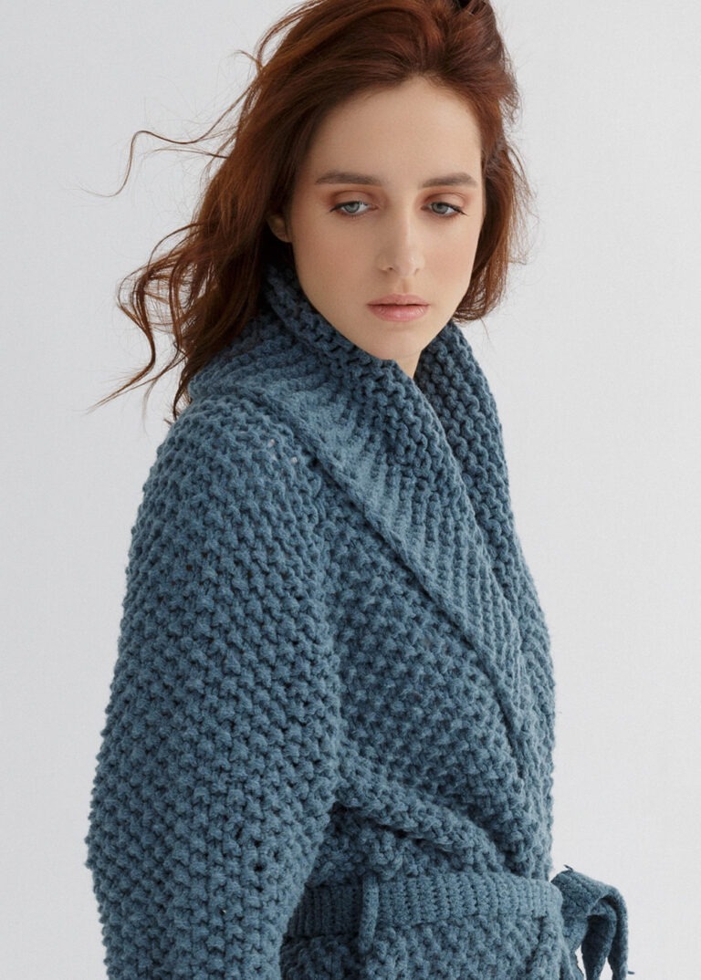 Coat Knit Pattern easy and amazing Through the Stitch