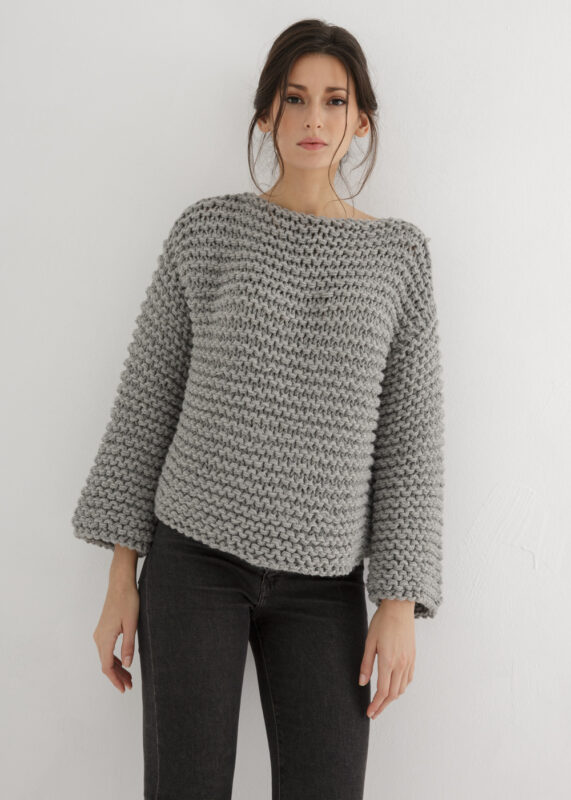 Chunky Sweater Knitting Pattern for beginners – Through the Stitch