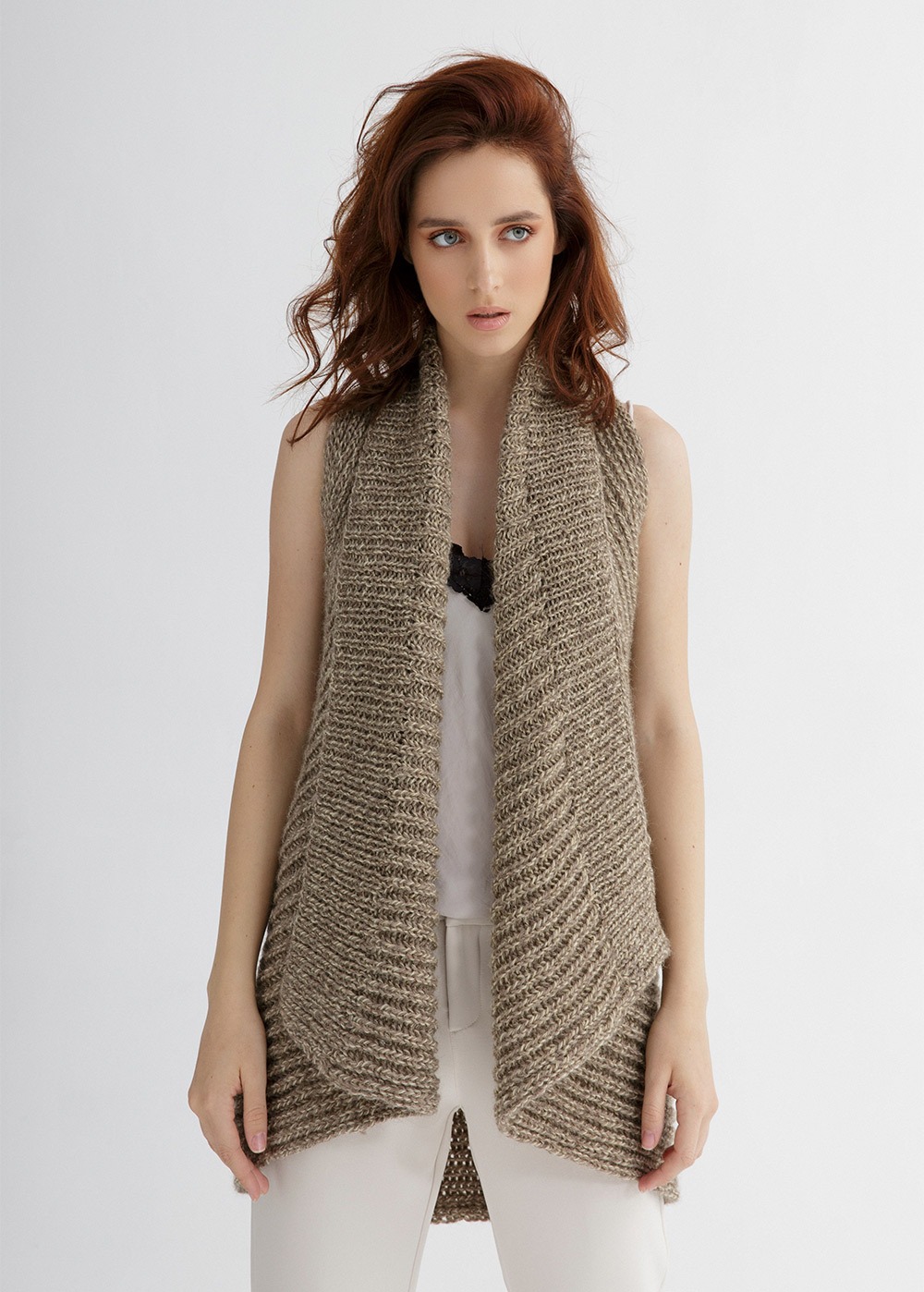 Long vest knitting pattern black and red plaid vest