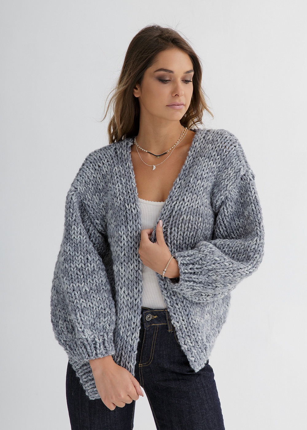 Cardigan knitting pattern Tatiana – Through the Stitch