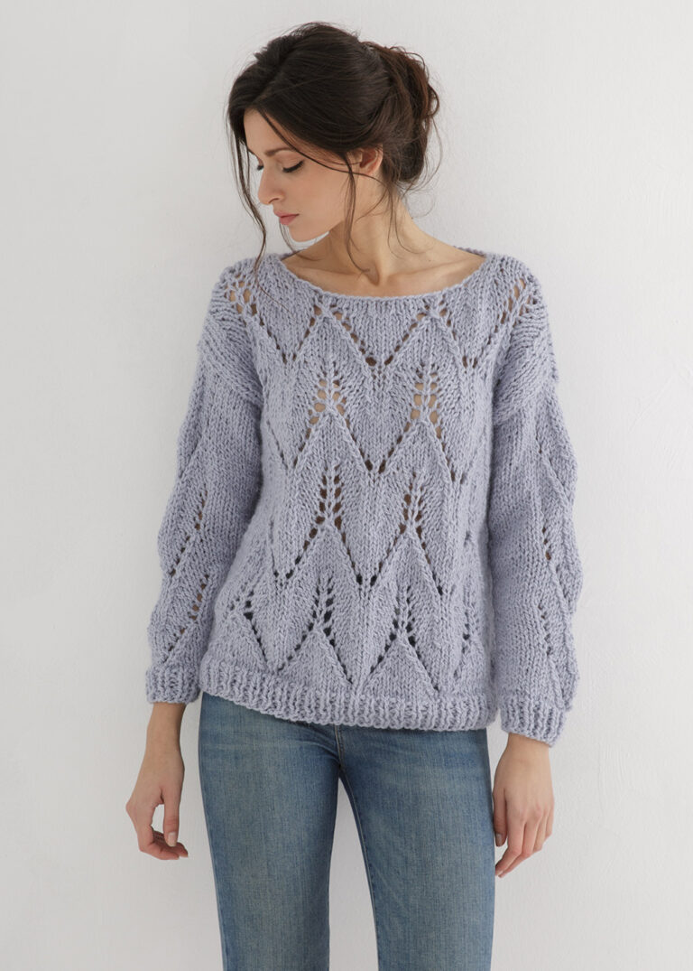 Lace Sweater Knitting Pattern unique – Through the Stitch