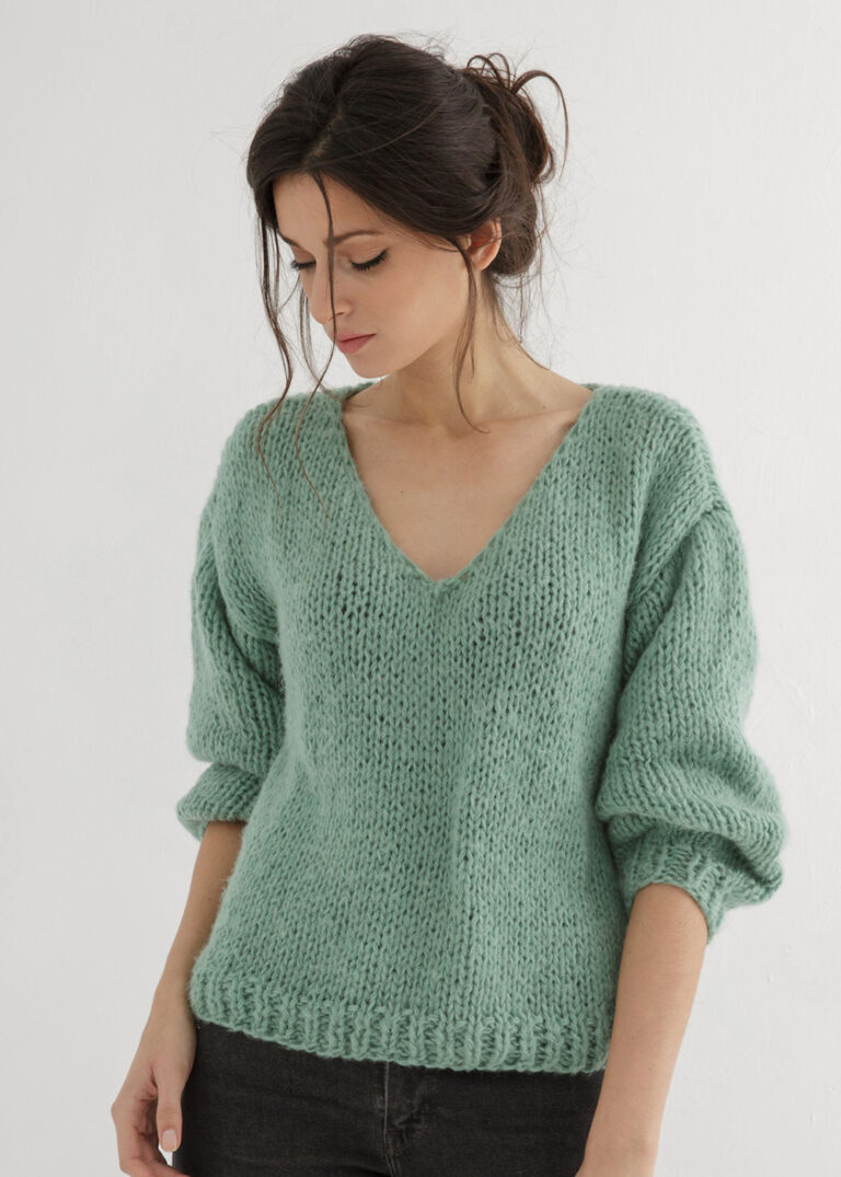 V Neck Sweater Pattern easy and amazing – Through the Stitch