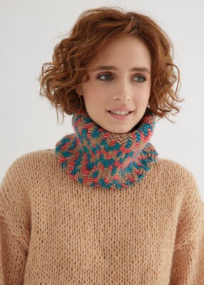 A unique Herringbone Cowl Knit Pattern – Through the Stitch